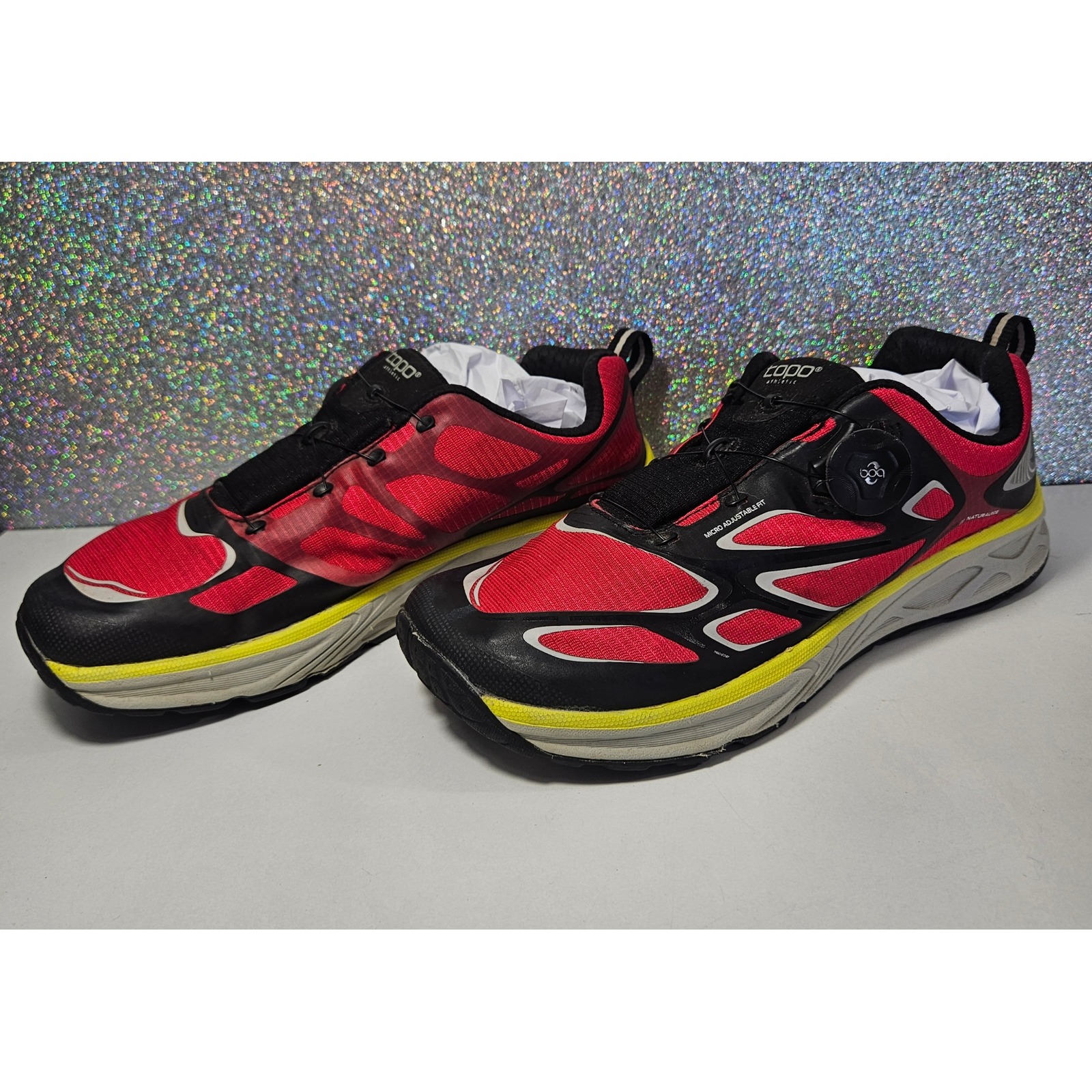 Topo Athletic Runduro Womens 8 Running Shoes Black Raspberry Boa System Sneakers